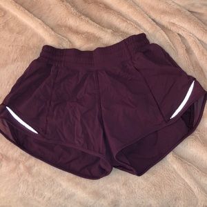 Maroon lululemon shorts